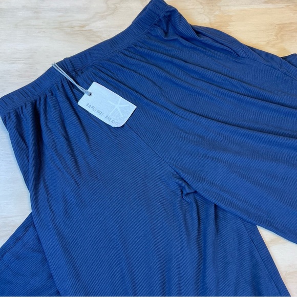 Barefoot Dreams Malibu Ultra Soft Rib Patch Pocket Pant Indigo Color Size S - Picture 9 of 11